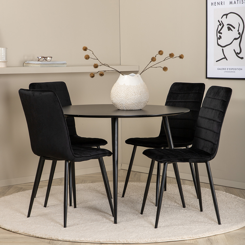 Matgrupp Venture Home Silvia med 4 Walerina Stolar Sammet