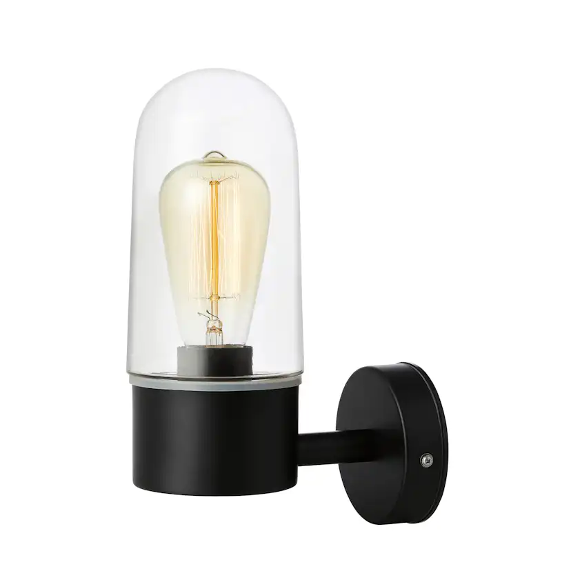 ZEN Vägg 1L Svart/Klar IP44 Svart/Klar