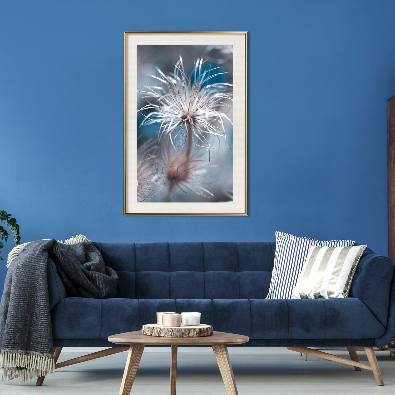 Poster Artgeist Affisch Plant in Blues