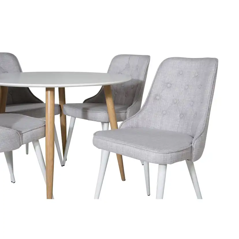 Matgrupp Basic Home Pelle Runt Matbord 100 cm med 4 Valera Matstol