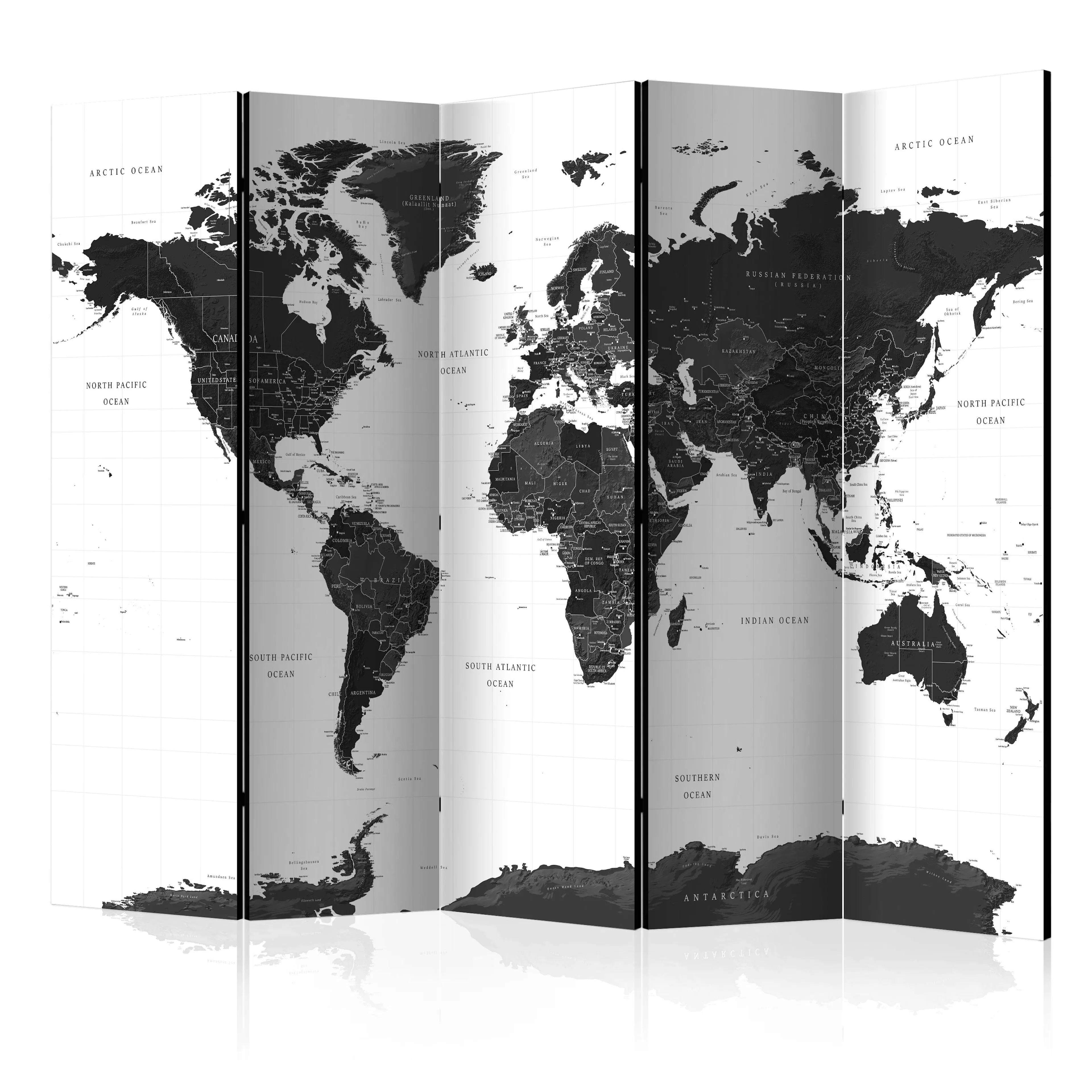Rumsavdelare Skärmvägg Arkiio Black and White Map II 225x172 cm