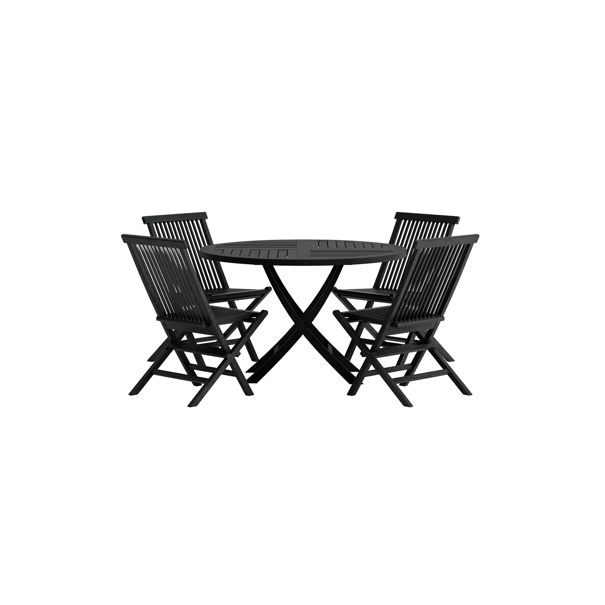 Kenya Table - Black with 4 Kenya Chair - Black Färg: Svart