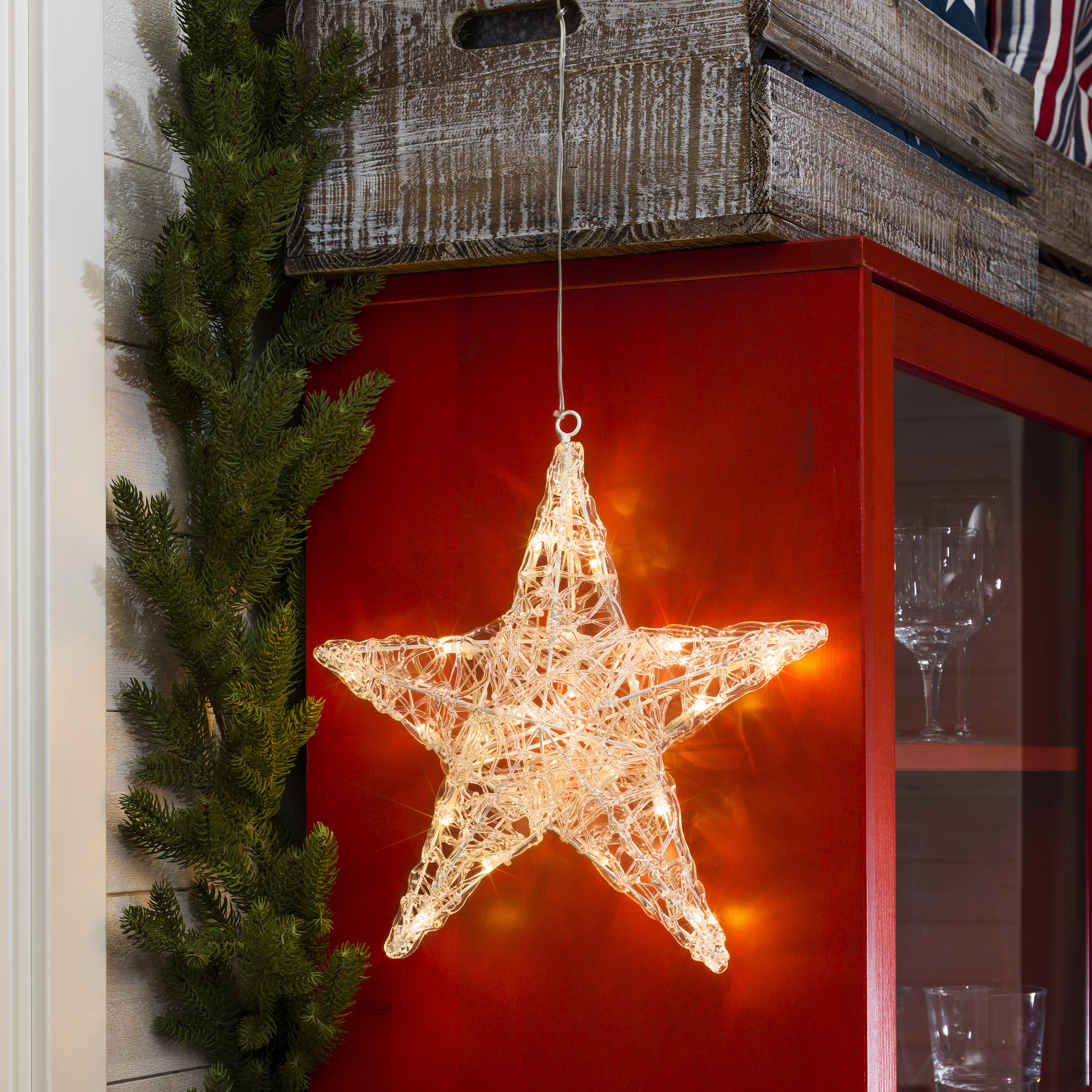 Adventsstjärna Gnosjö Konstsmide Akryl Vit LED