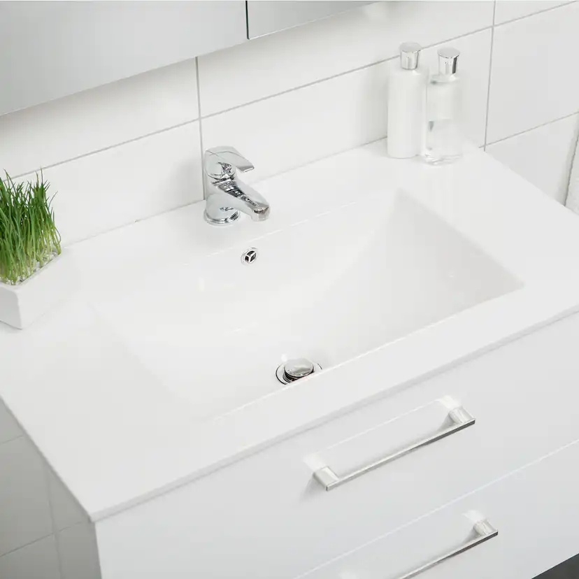 Tvättställsskåp 4AQUA Slim H Med 2 Lådor & Infräst Ram