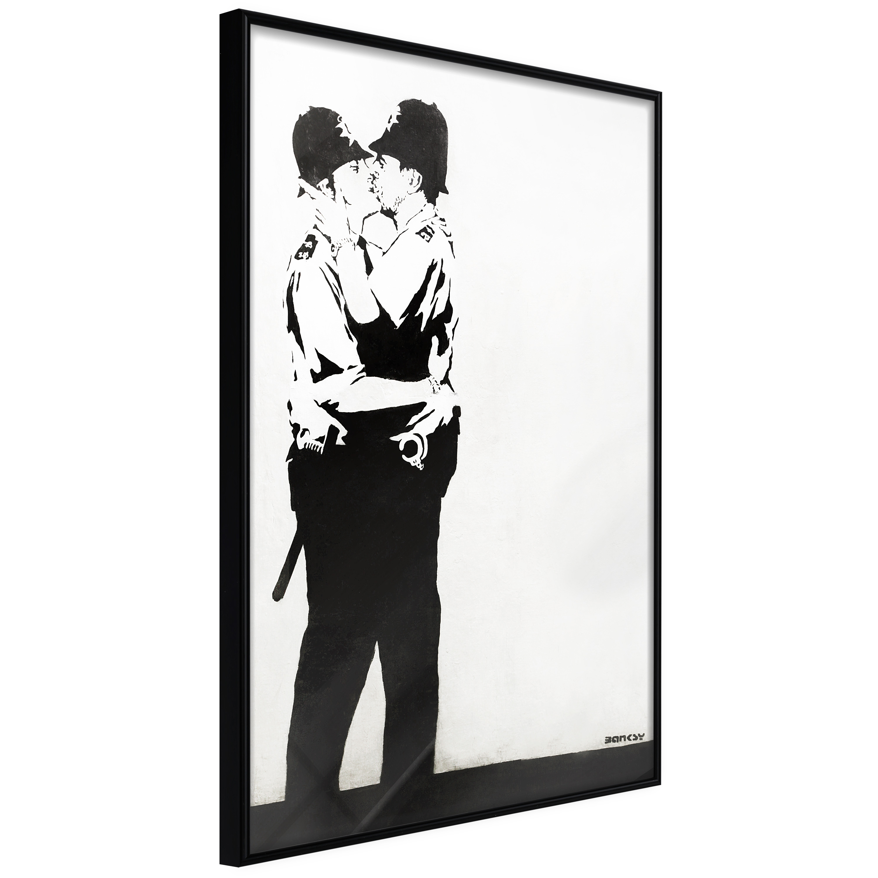 Affisch - Policemen Kissing [Poster] 30x45 Svart ram, 30x45 cm