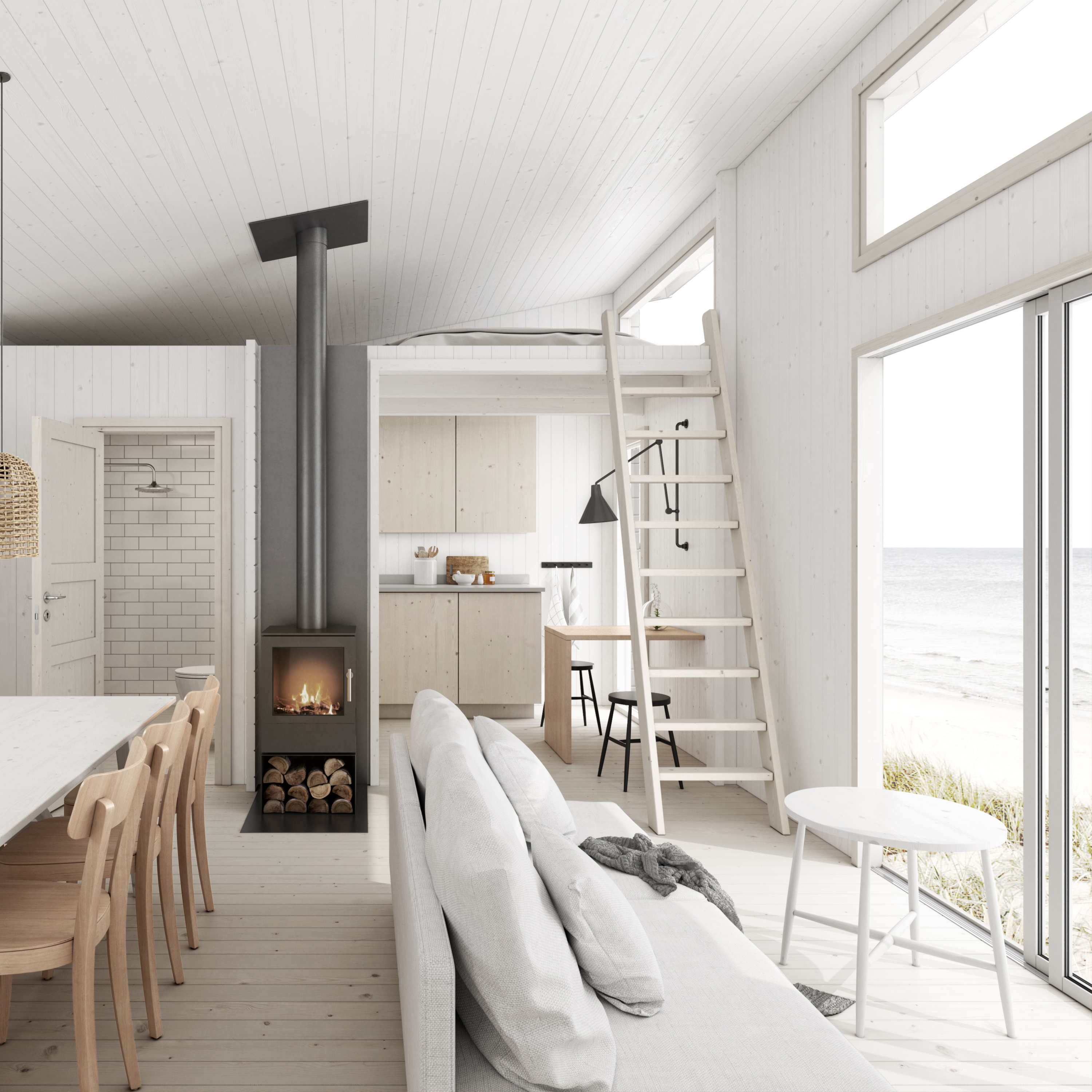 Attefallshus Baseco Stensund 30 m2 Stuga med Loft