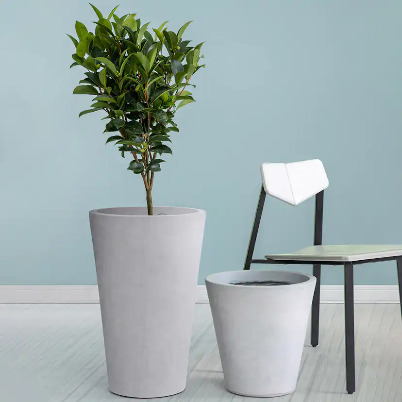 Kruka Lyfco Rund Hög Ljusgrå 1-pack 32 cm i diameter x 45 cm hög