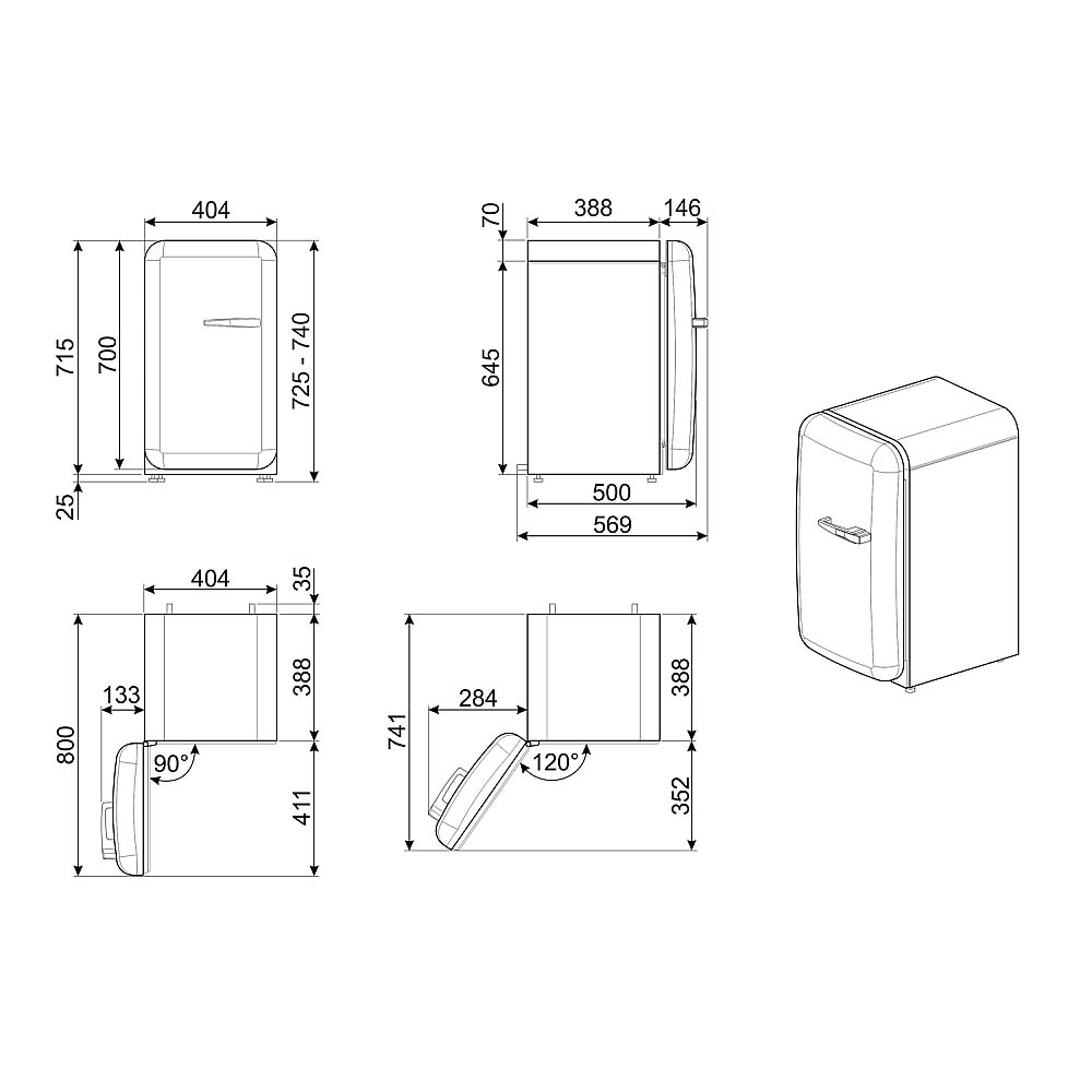 Kylskåp SMEG FAB5LPK6