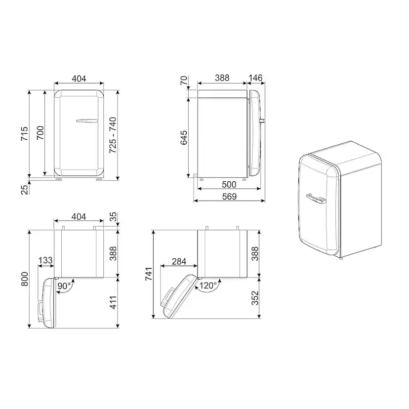 Kylskåp SMEG FAB5LPK6