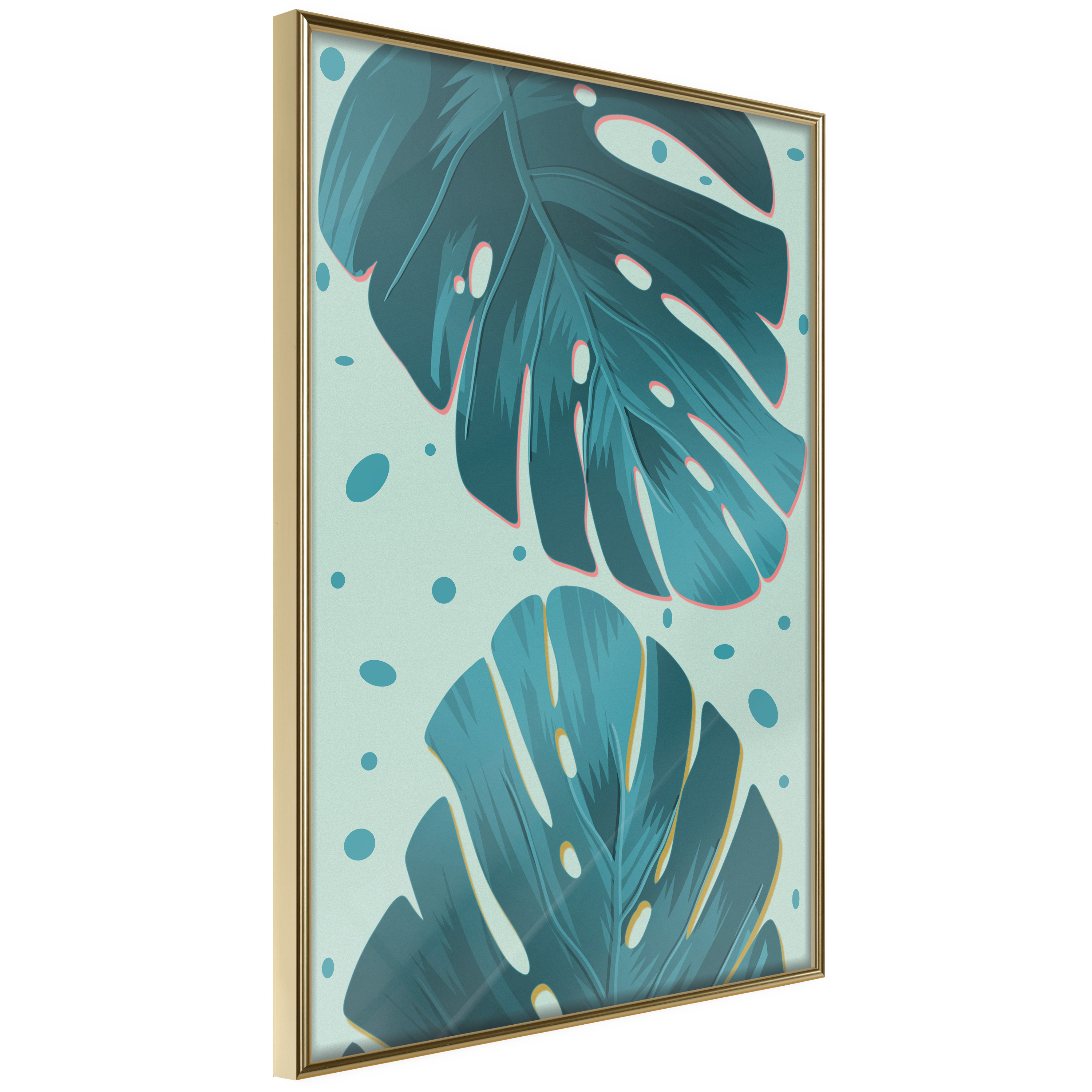 Poster Artgeist Affisch Dewy Leaves