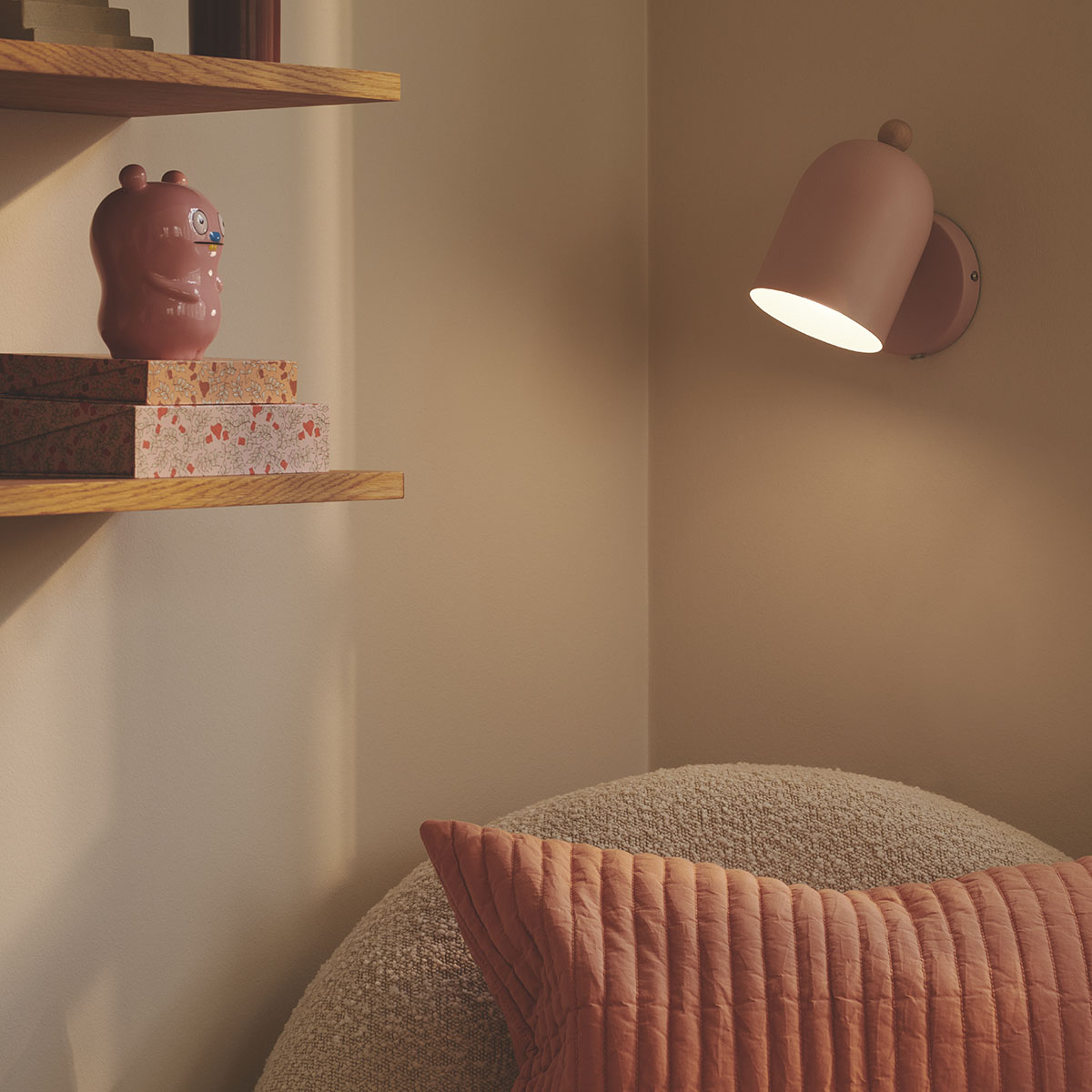 Gaston | Vägglampa | Puderrosa Rosa
