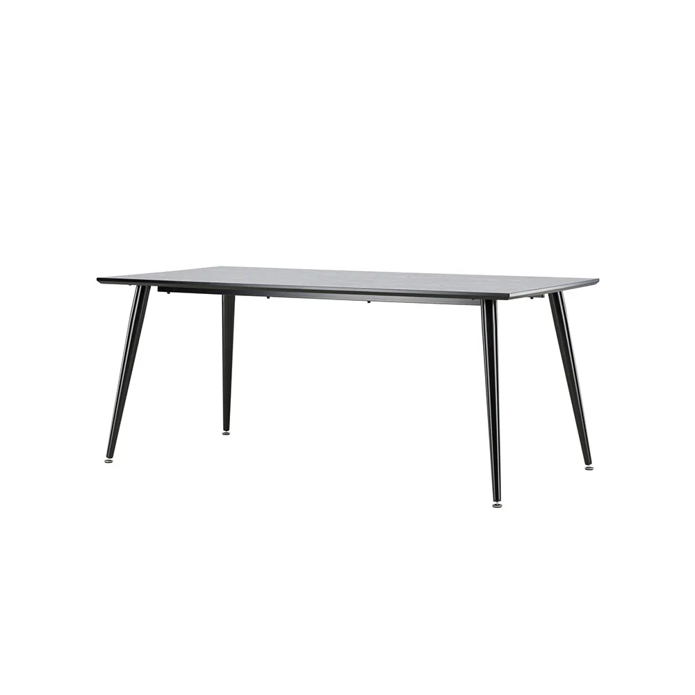 Dipp Dining Table - 180*90cm - Black Veneer / all black legs 180 cm, Svart
