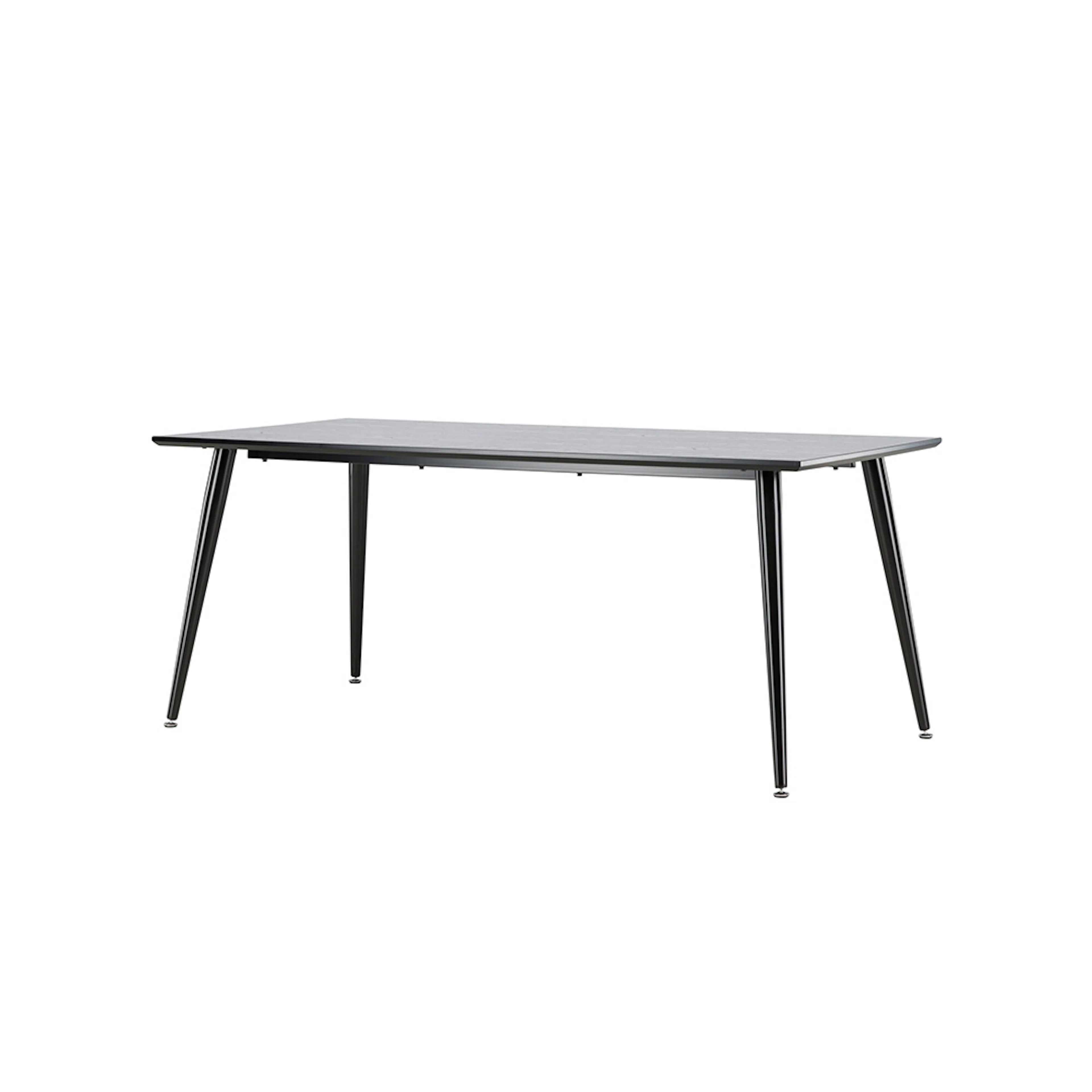 Dipp Dining Table - 180*90cm - Black Veneer / all black legs 180 cm, Svart