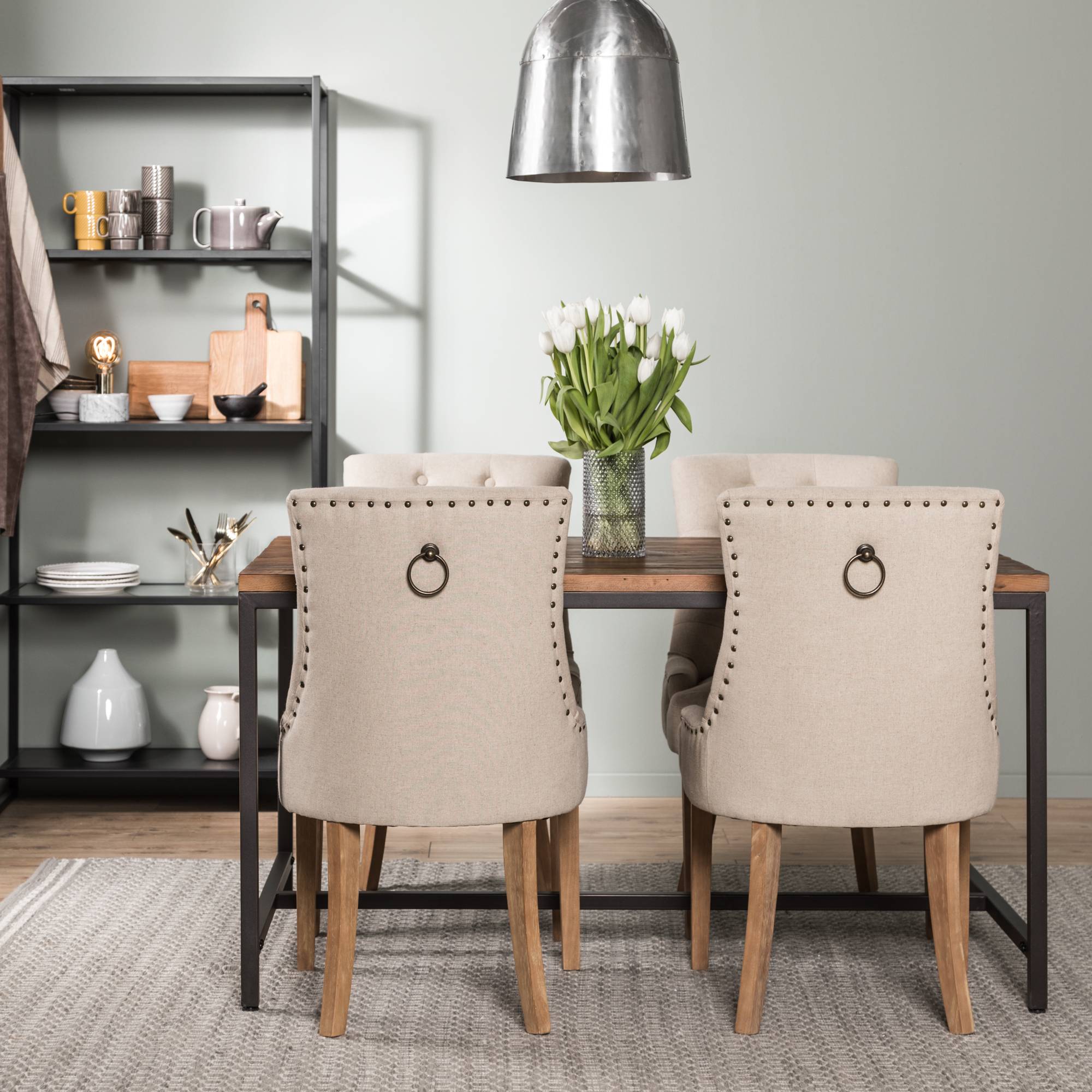 Matgrupp Bloomington Wilmer Rektangulär 140 cm med 4 Viktoria Matstol