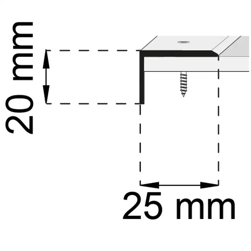 Kantlist Habo A26 Mattsvart 20x25 mm