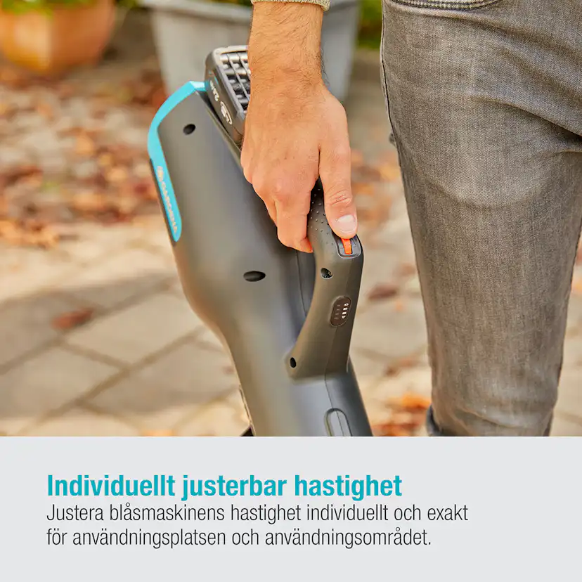 Lövblåsare Gardena PowerJet 18V P4A Komplett (2,5Ah batteri + standardladdare)