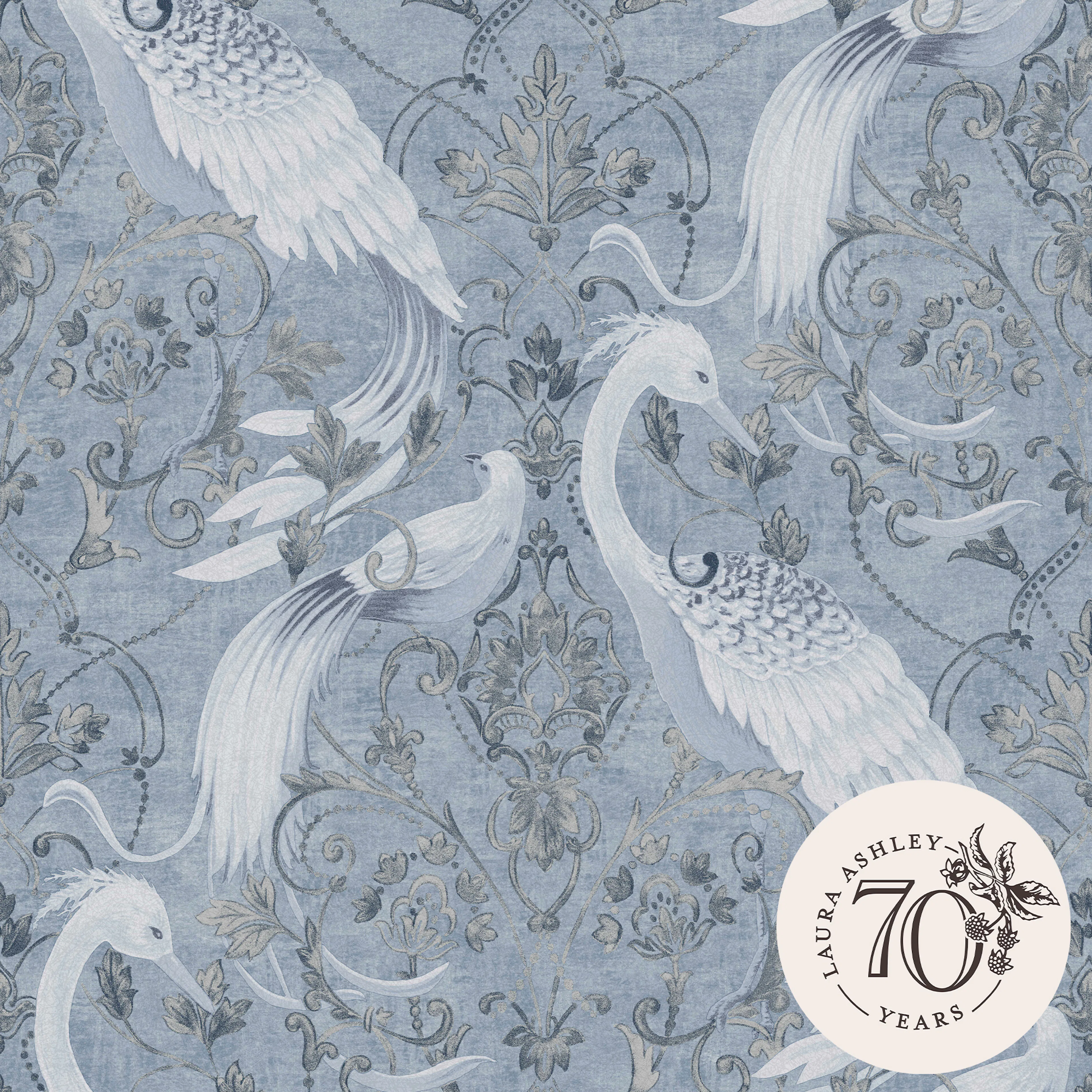 Tapet Laura Ashley Tregaron Midnight Blå 120132