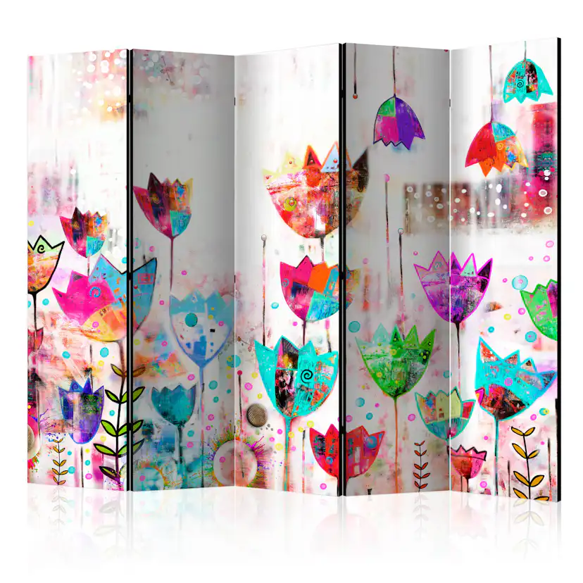 Rumsavdelare Skärmvägg Arkiio Colorful Tulips II 225x172 cm
