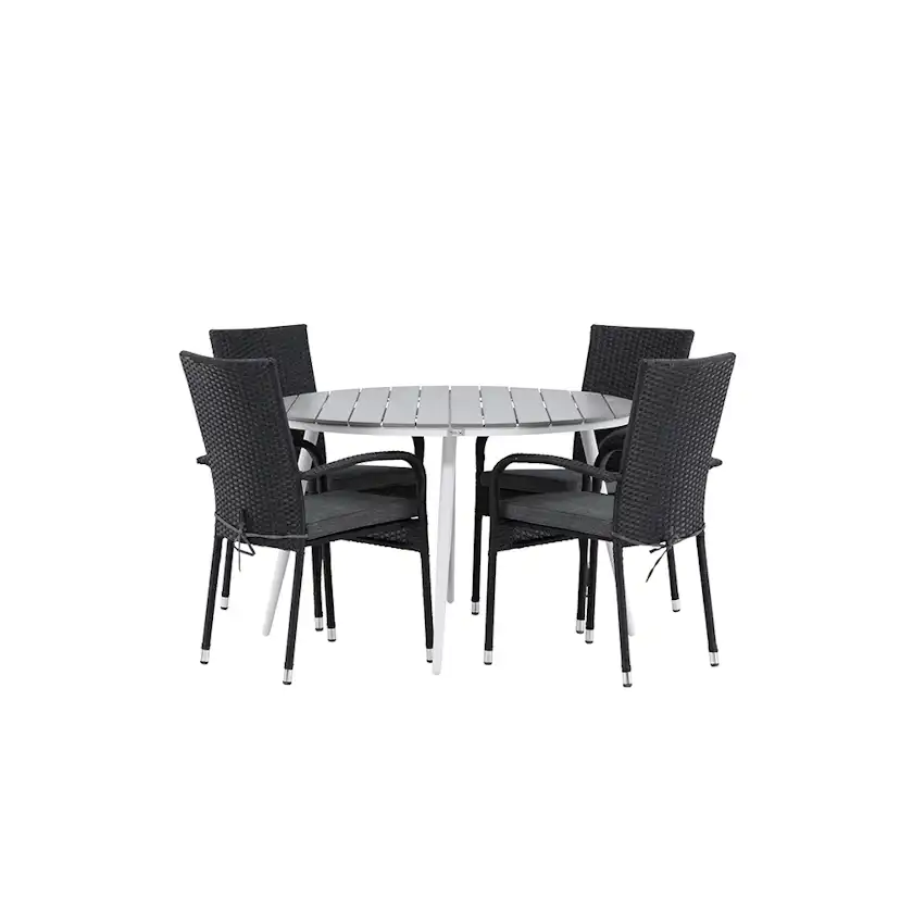 Matgrupp Venture Home Break Ø120 cm med 4 Anna Stolar