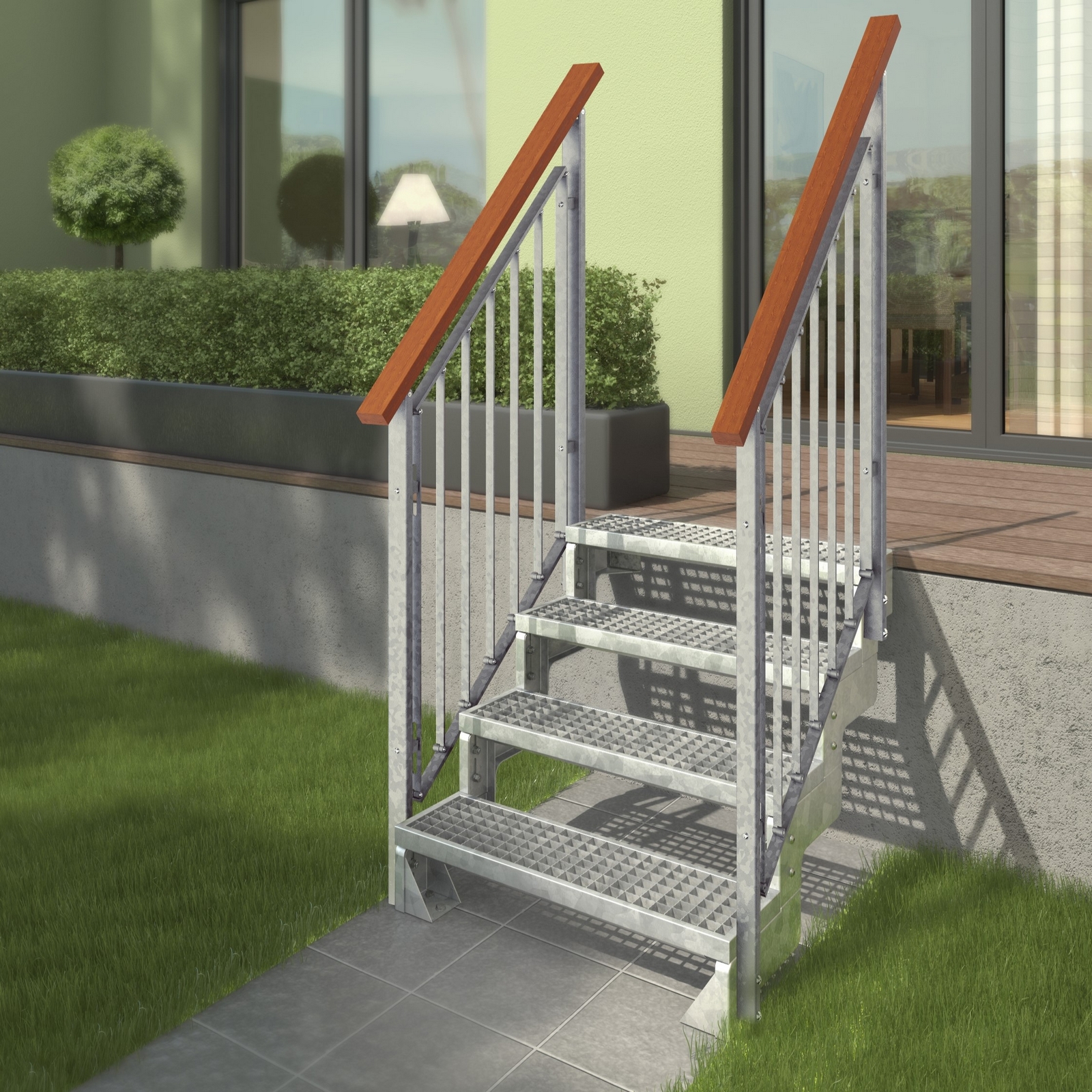 Trädgårdstrappa Dolle Gardentop Gallersteg med Nordic Räcke