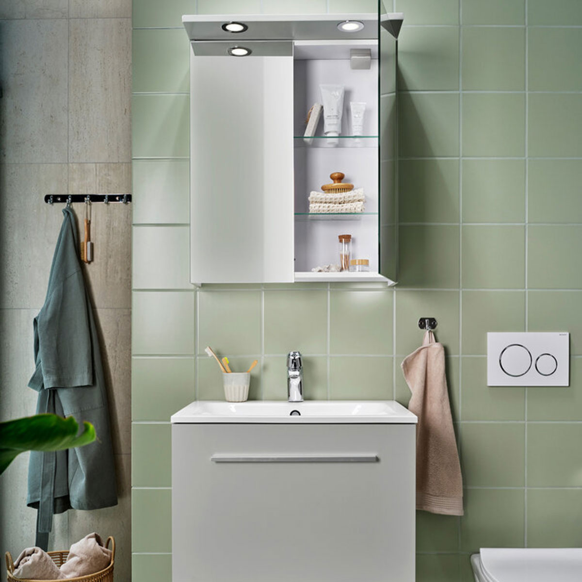 Spegelskåp Alterna Ariella Aqua med LED-Belysning