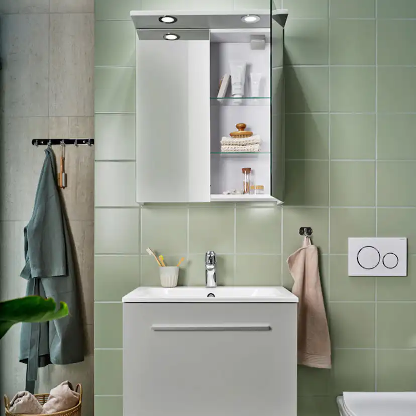 Spegelskåp Alterna Ariella Aqua med LED-Belysning