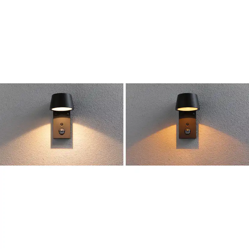 Fasadbelysning LED Paulmann Capea IP44 230V Design: med Skymningsstyrd Rörelsedetektor, Ljus: Gold Light (insektsvänlig)