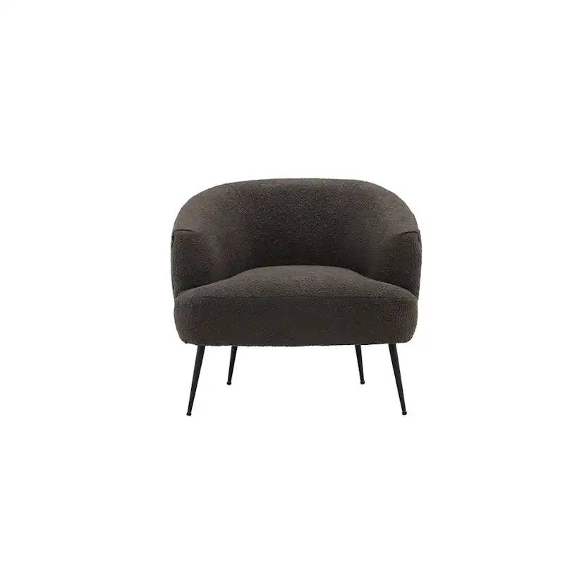 Derry Single Sofa - Black / Coffee/Grey Boucle Svart