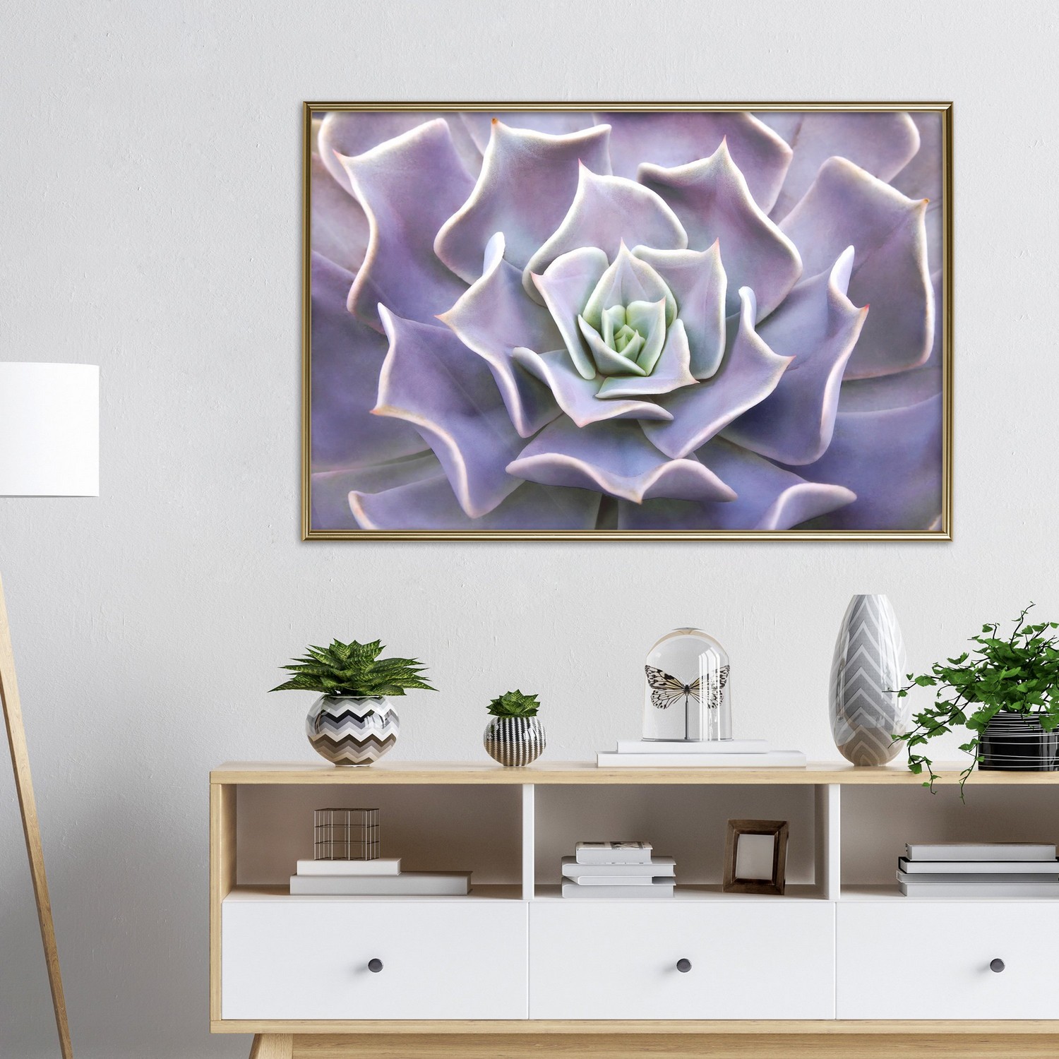 Affisch - Purple Succulent [Poster] 30x20 Guld ram, 30x20 cm