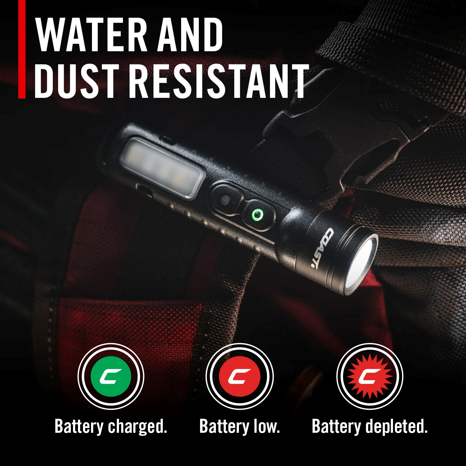 Uppladdningsbar COAST KL35R hög CRI Tvåfärgad Penlampa 600 Lumen