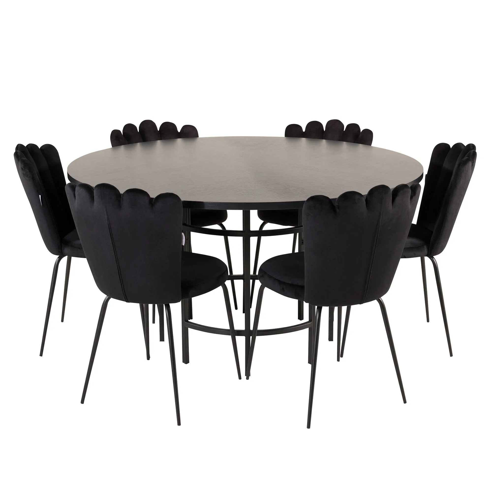 Matgrupp furniture/fashion Copenhagen med 6 Svarta Limhamn Light Stolar