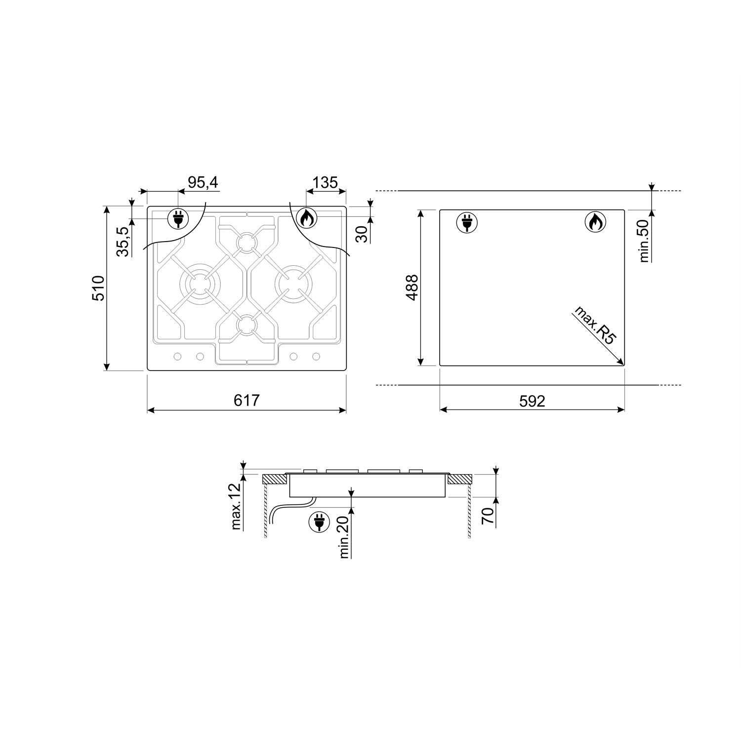 Gashäll Smeg Classic PGF64-4