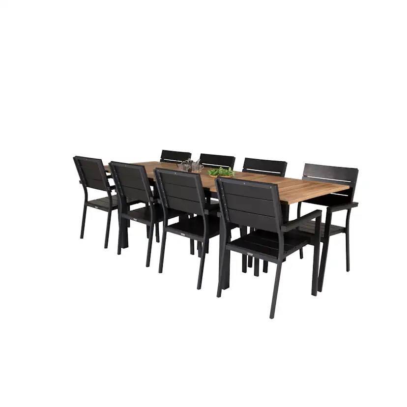 Matgrupp Venture Home Perla 160/240 med 8 Lova Matstolar