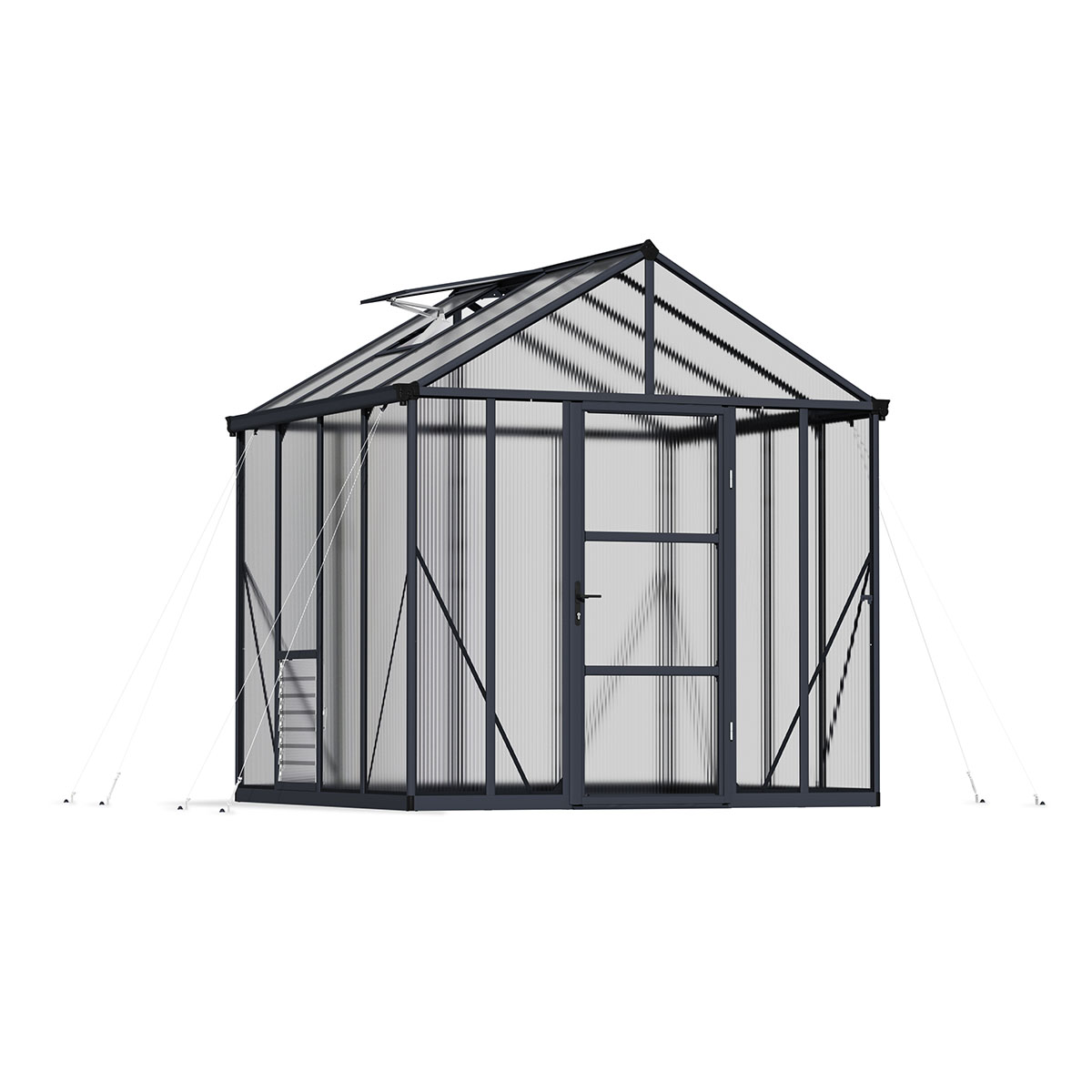 Växthus Canopia by Palram Glory Aluminiumram med UV-Skyddad Polykarbonat & Automatisk Ventilationsöppnare, 6,2 m²