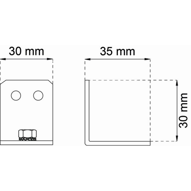 Väggfäste Habo SF-40/75 för Skjutdörrsskena SF-40 och SF-75