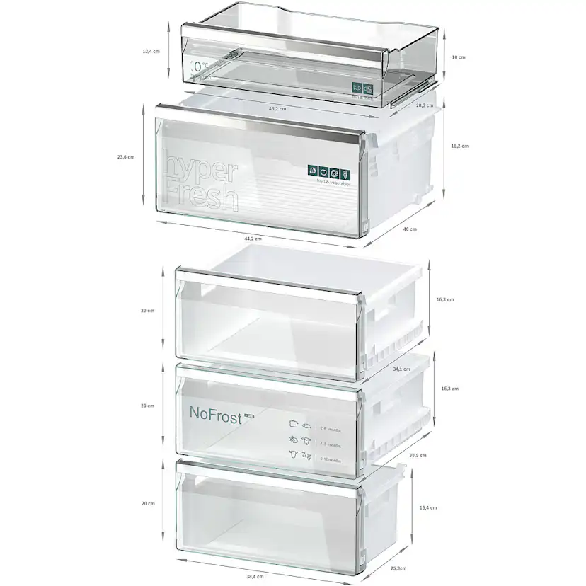 Fristående Kyl Frys Siemens iQ500 KG39N4X1F med LED-Belysning
