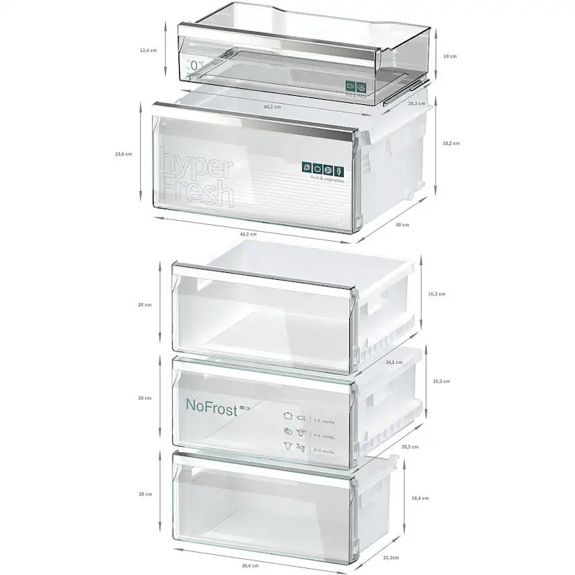 Fristående Kyl Frys Siemens iQ500 KG39N4X1F med LED-Belysning