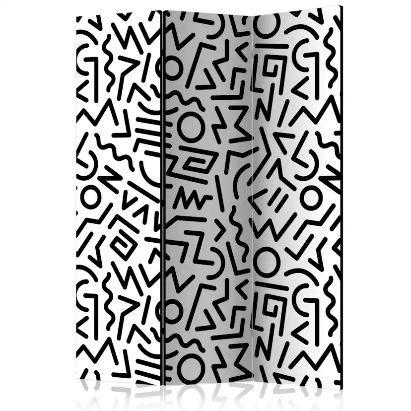 Rumsavdelare Skärmvägg Arkiio Black And White Maze 135x172 cm