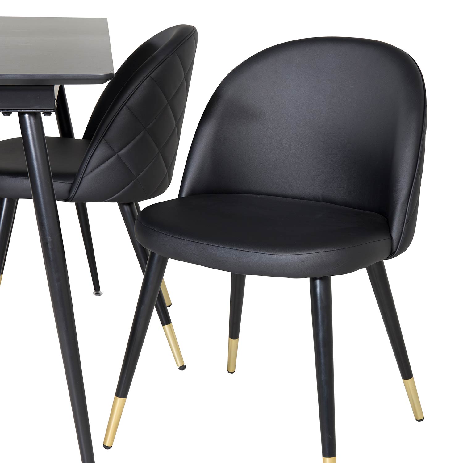 Matgrupp Venture Home Silvia med Iläggsskiva och 4 Valentina Stolar Konstläder