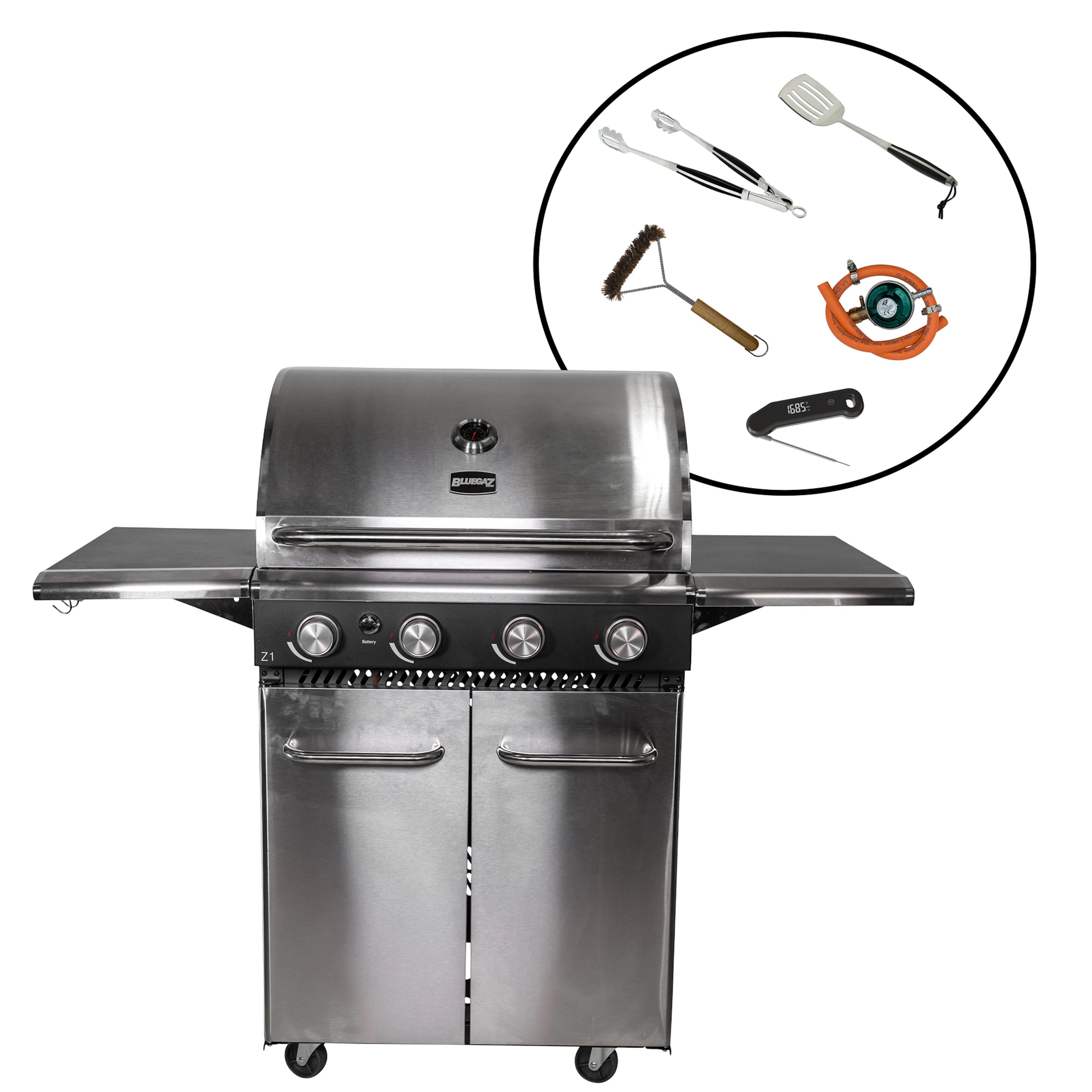 Gasolgrill Bluegaz Z1 Rostfri Paket Med Regulator & Grillset S