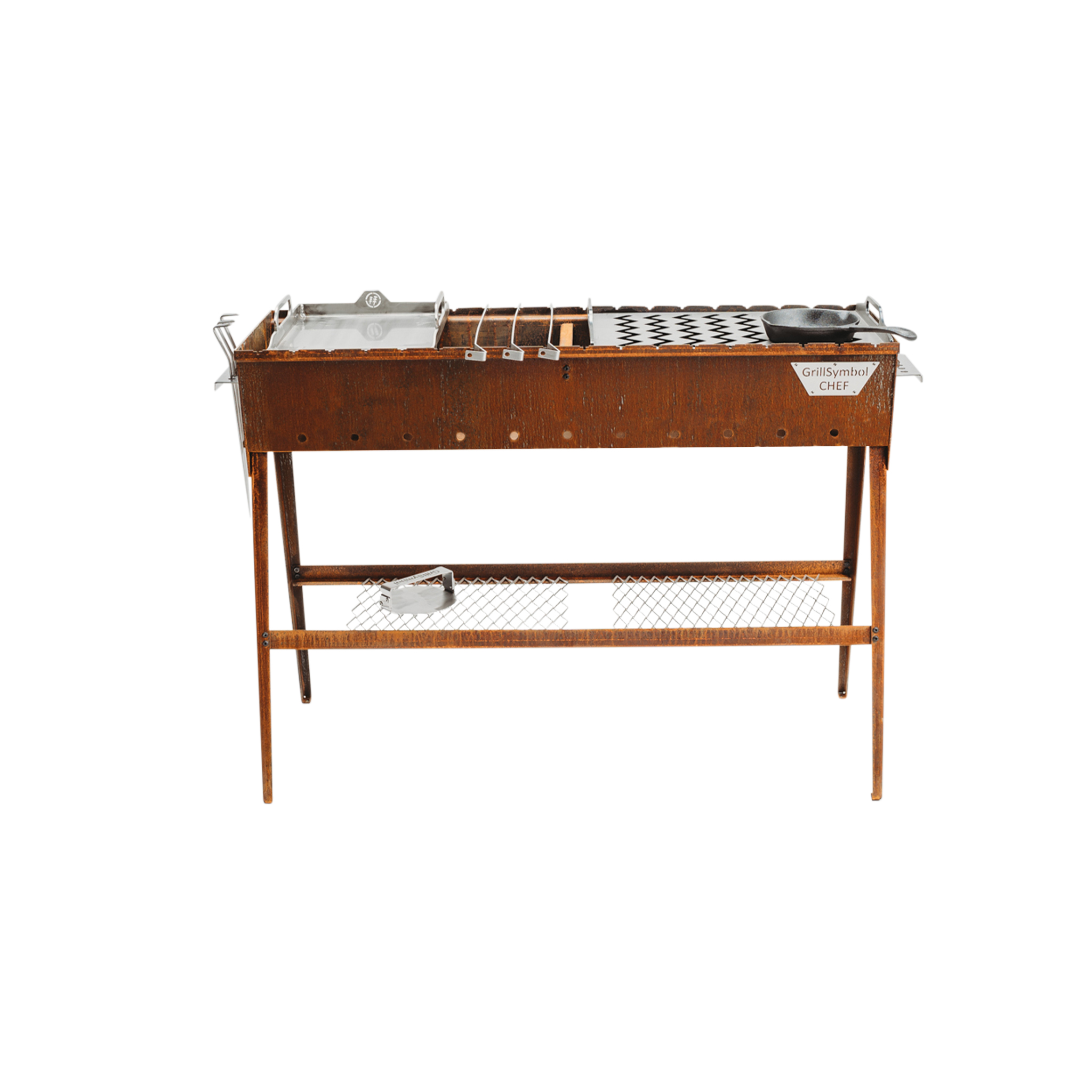 Kolgrill GrillSymbol Naked Chef XL i Cortenstål med Ventilationsgaller