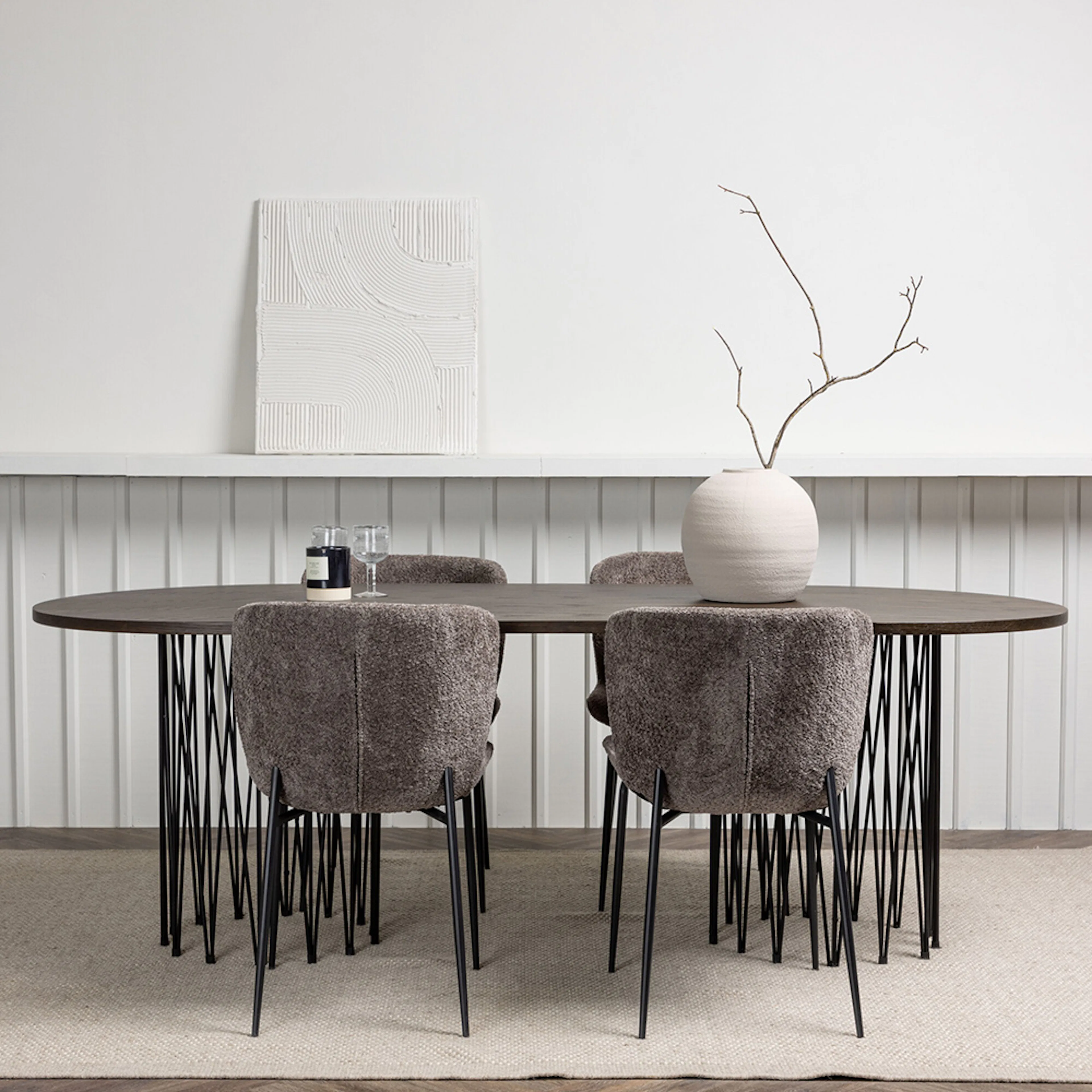Matgrupp Venture Home Stone med 4 Modesto Stolar