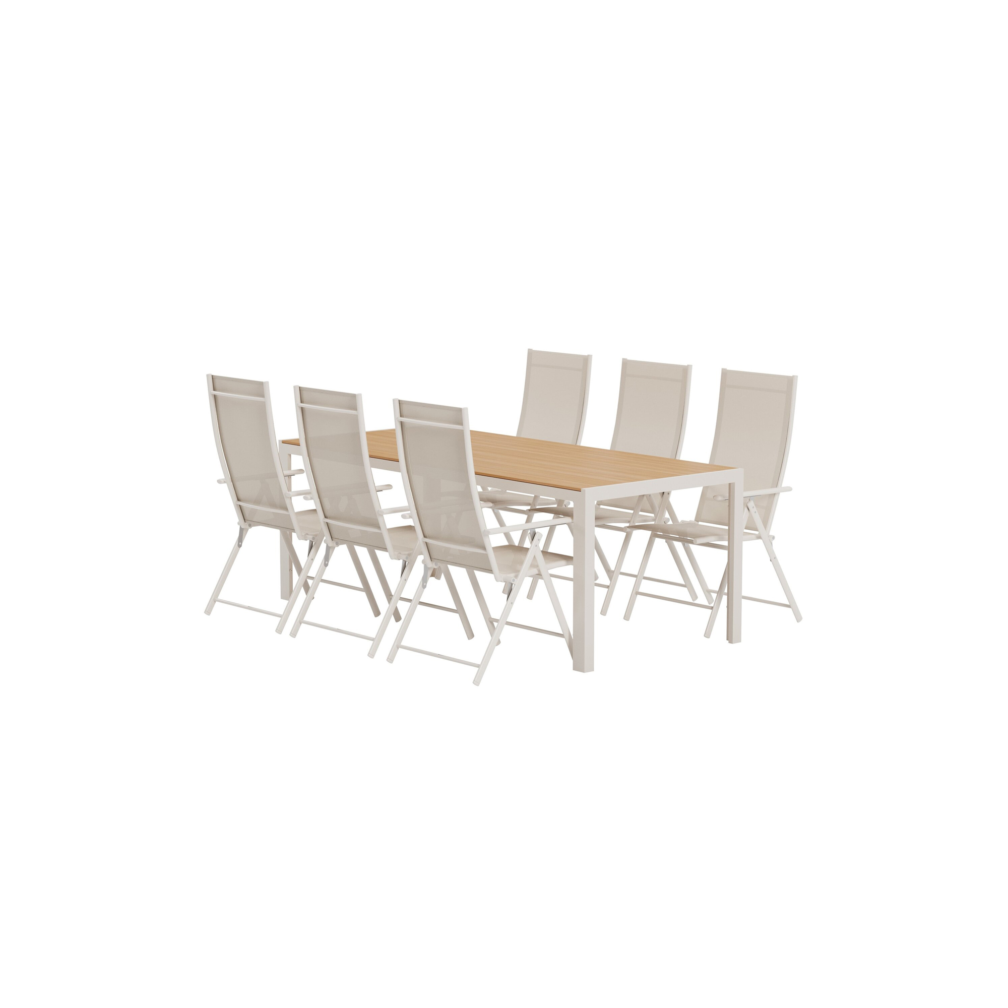 Break Table - Beige with 6 Levanzo Chair - Beige Färg: Beige