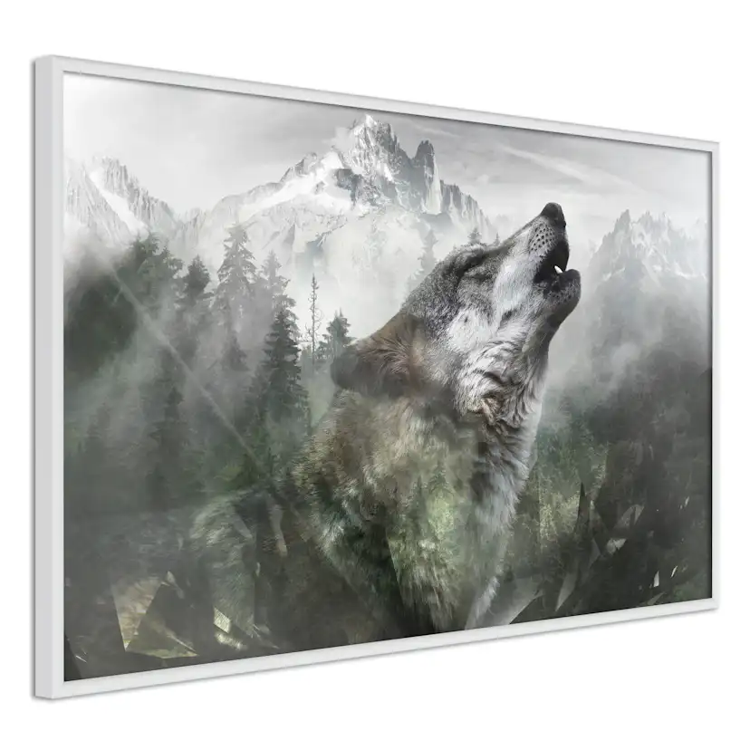 Poster Artgeist Affisch Howling Wolf