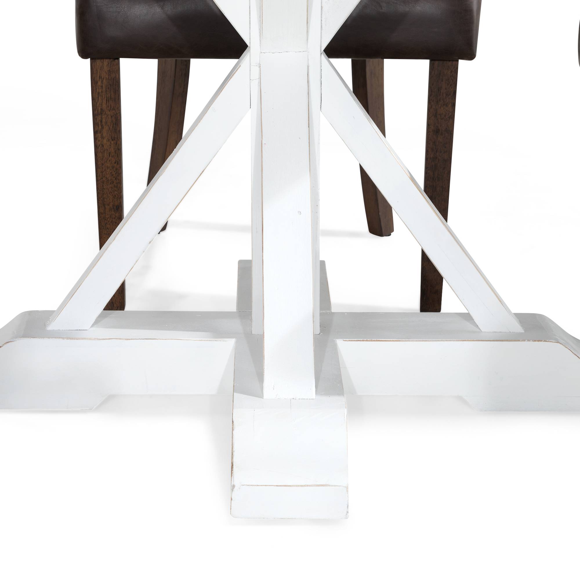 Matgrupp Bloomington Lyon Runt Matbord 120 cm Vit Bas med 4 Tuva Matstol Konstläder