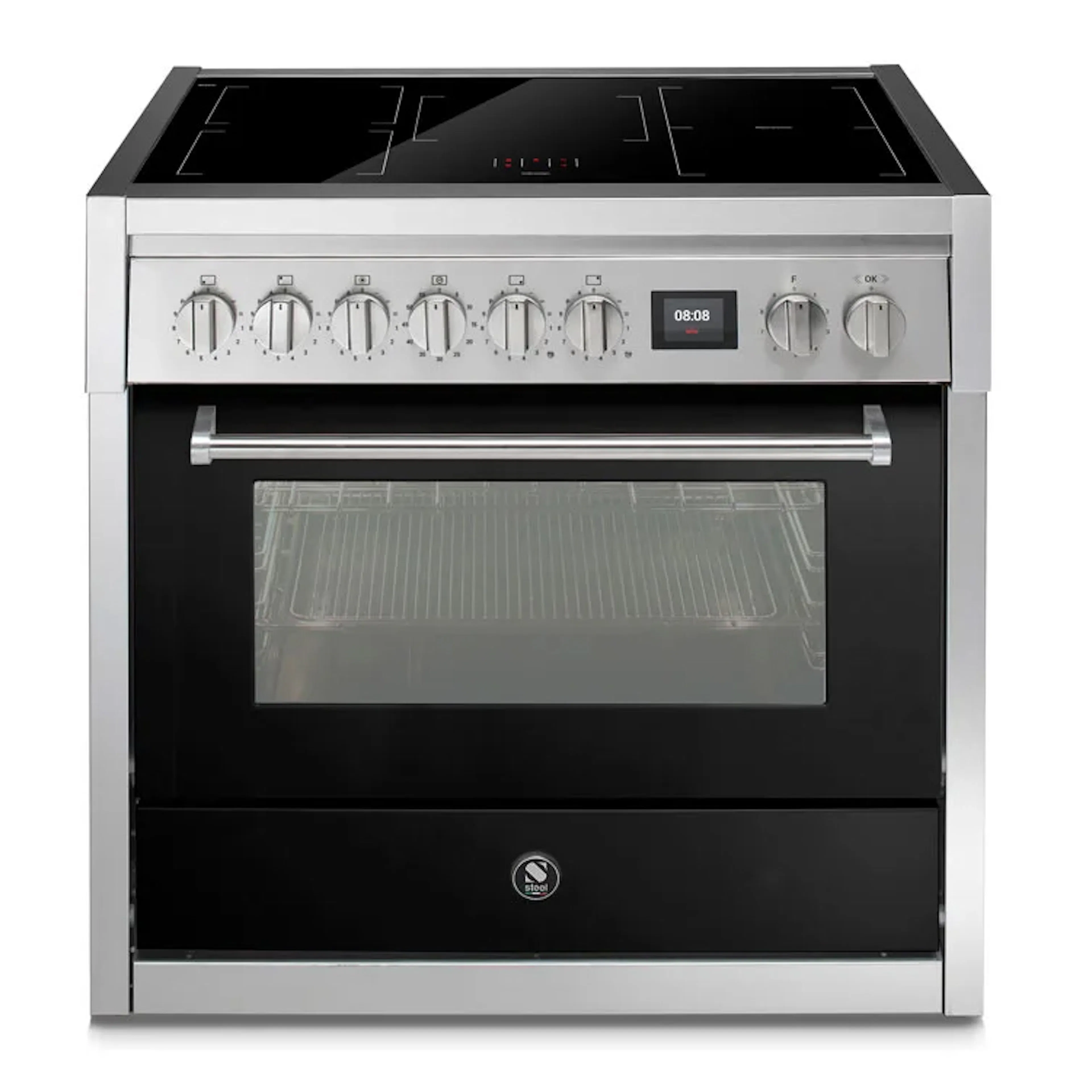 Induktionsspis Steel Genesi Combi - Steam 90 cm Svart med Ugn