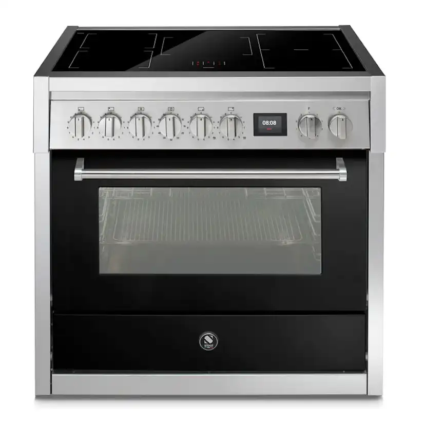 Induktionsspis Steel Genesi Combi - Steam 90 cm Svart med Ugn