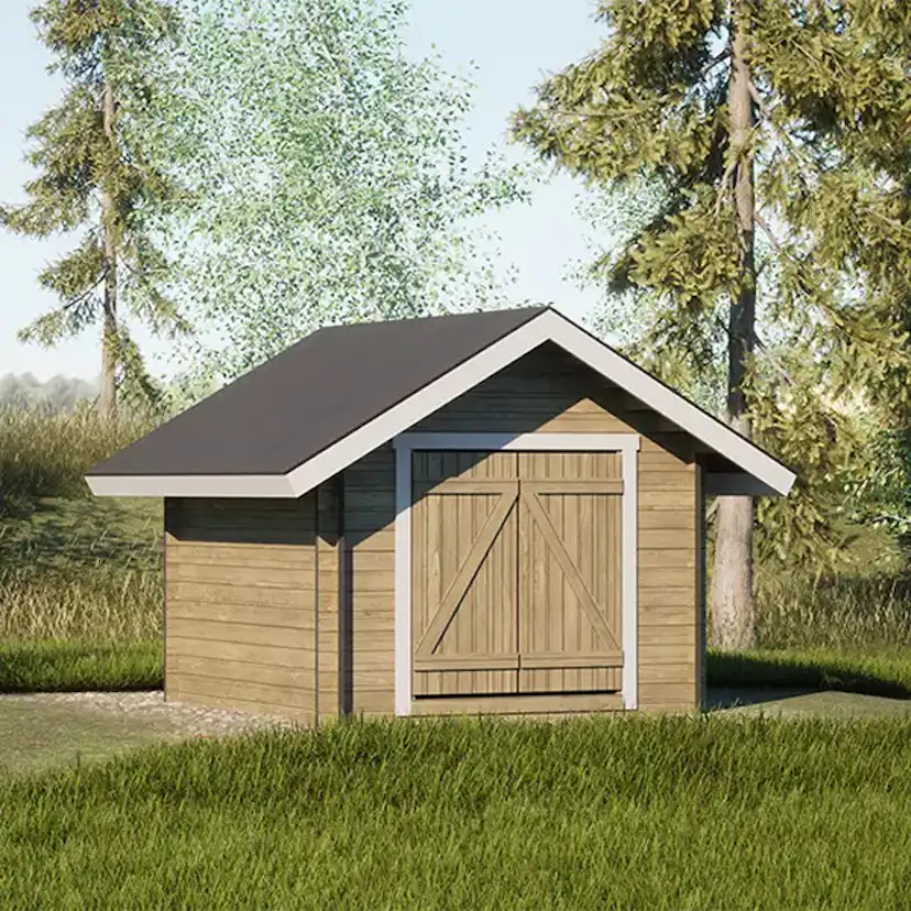 Timmerförråd LP Garden S-S Rak Vägg 6,2m² – Lappländsk Timmerkvalitet