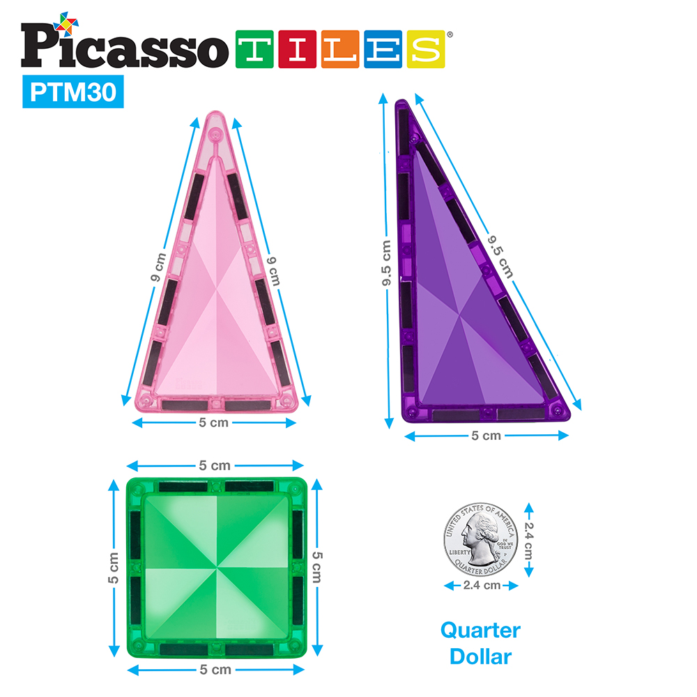 Magnetplattor Picasso Tiles 30 bitar Mini