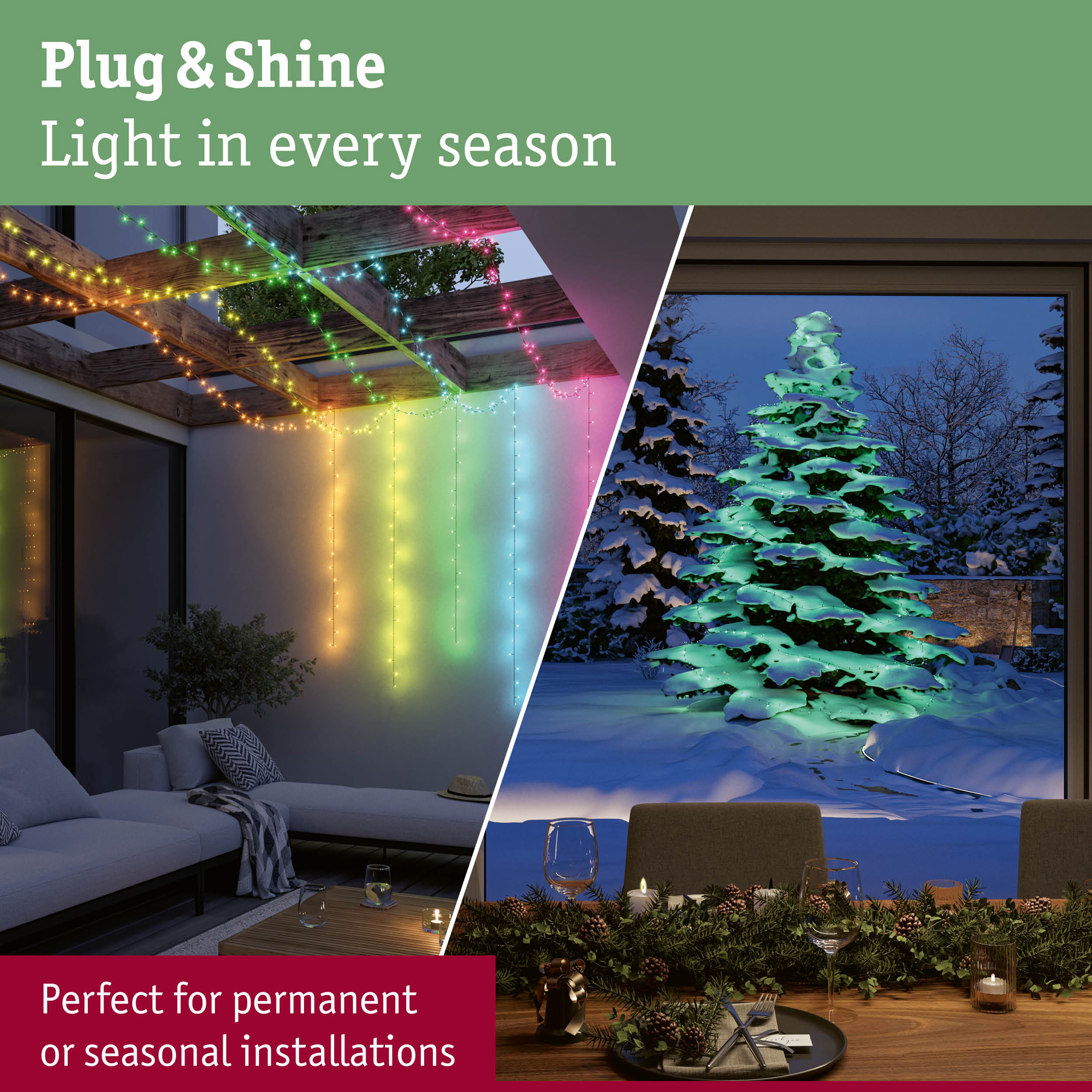Ljusslinga LED Paulmann Yuna Fairy Lights Plug & Shine IP44 24V Ljus: RGB, Längd: 5 m